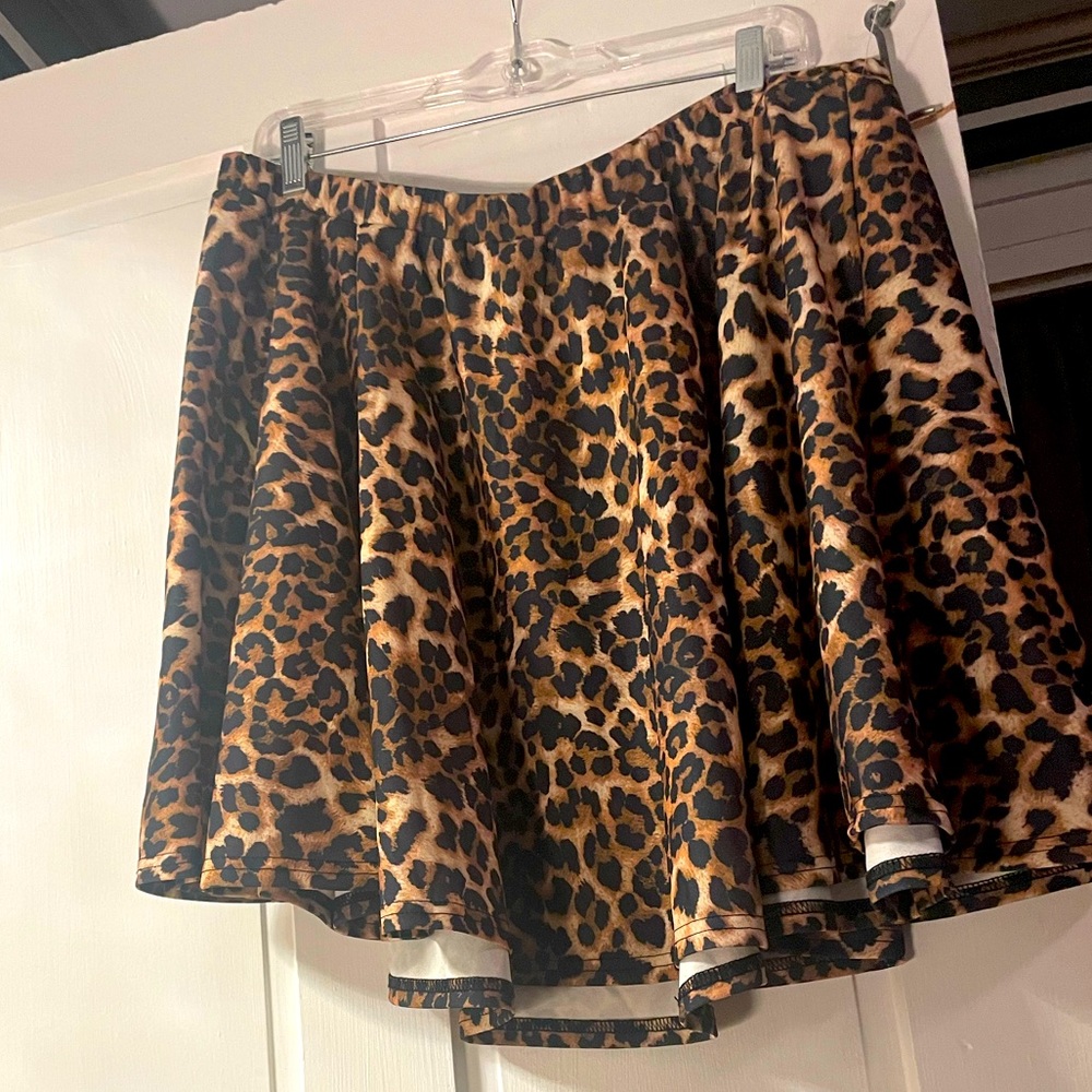 Leopard Flare Skirt